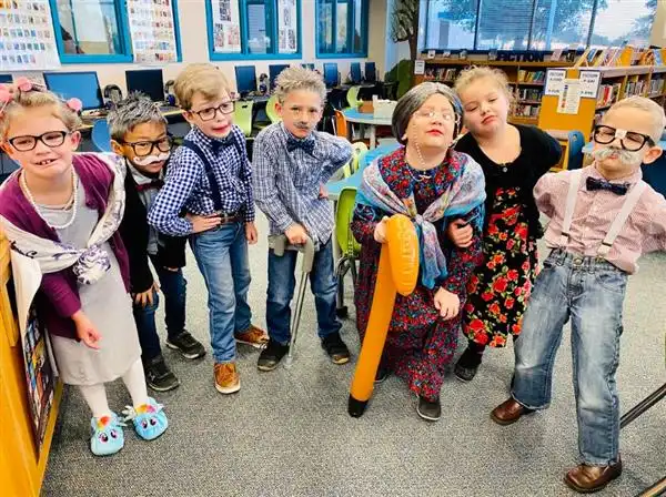 Students dressed up as Elderly Folks