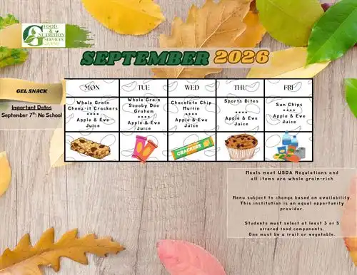 SEPTEMBER MENU