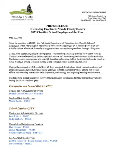press release 2025