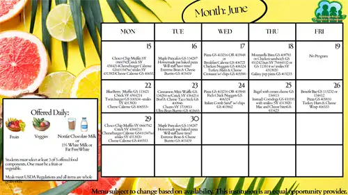 Summer 2026 GEL June Menu
