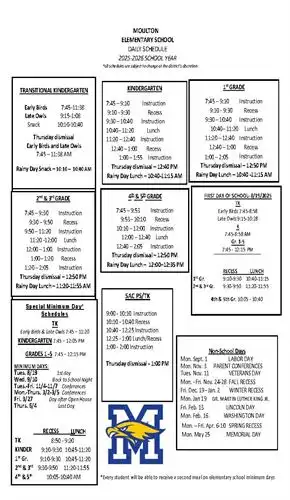 25.26 Moulton Daily Schedule