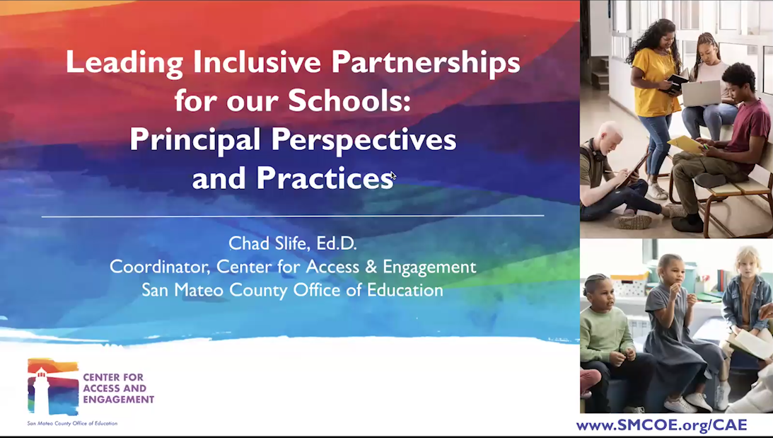 Day 1 - Leading Inclusive Partnerships for our Schools Principal Perspectives and Practices