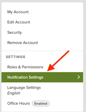 Notification Settings Location