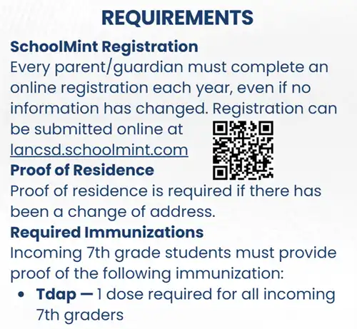 Information in English about returning registrations.