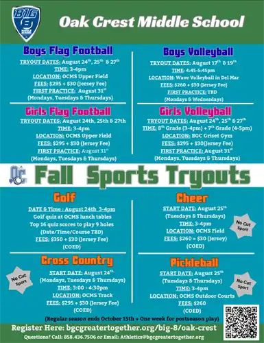 Fall sports registration