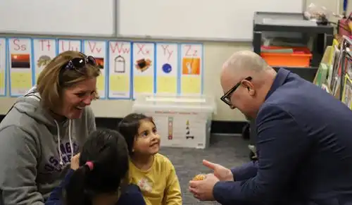 David with students