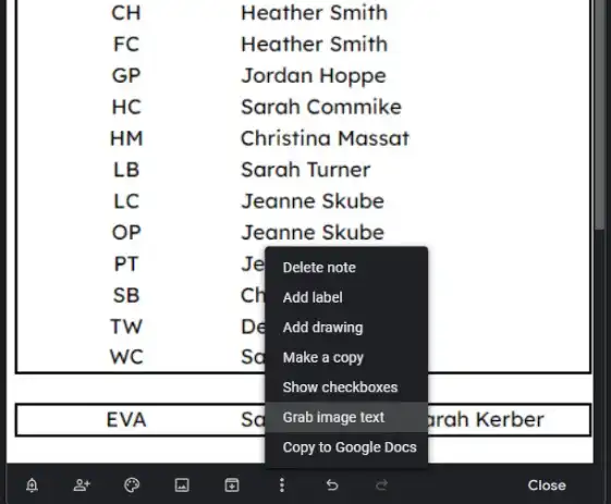 Transcribe notes from graphics with text
