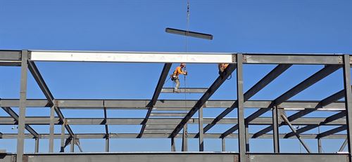last steel beam being placed!