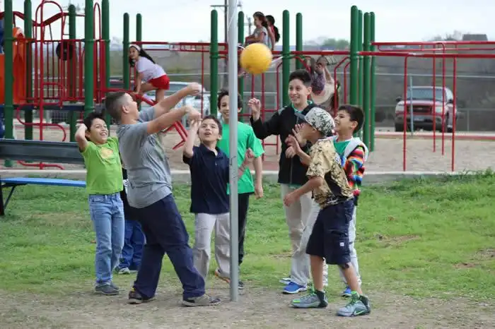 Kids playing at new school park at Larkspur Elementary School 