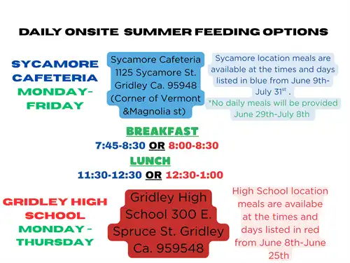 summer eat daily at site meal option
