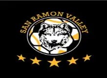 srv soccer logo with wolf and stars