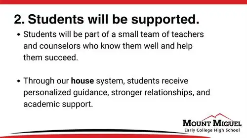 House model supports students.