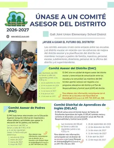 District Advisory Committee Flyer - Español