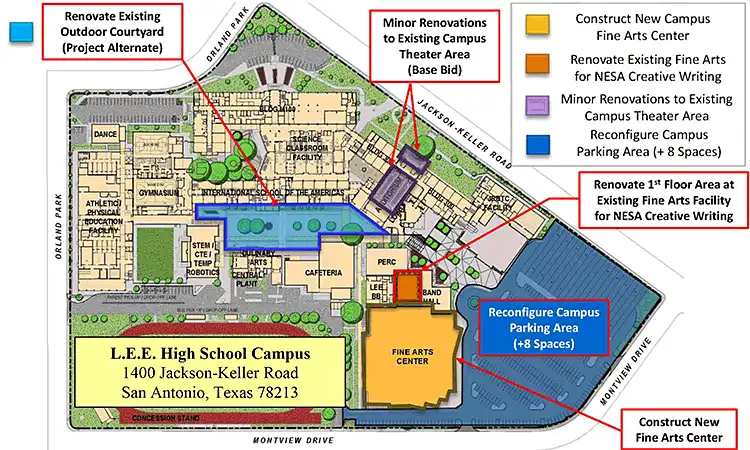 Lee High School 2015 Bond Fine Arts Center Site Map 