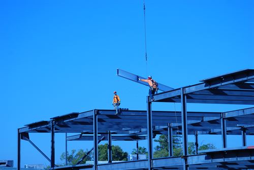 last steel beam being placed!
