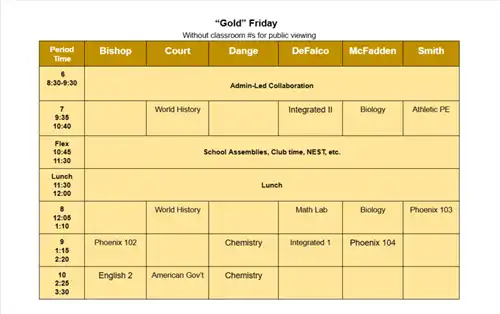 Gold Rotating Fridays