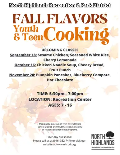 Flavors of Fall: Youth & Teen Cooking flyer