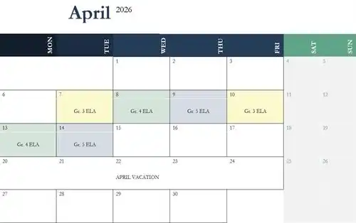 April 2026 MCAS Dates