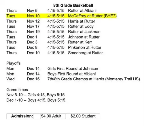 Schedule