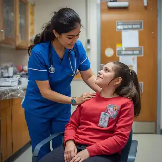 Nurse's office with child