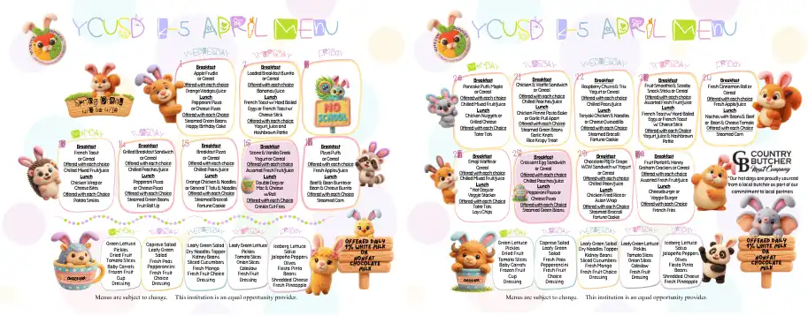 K-5 Consolidated Menu April 2026