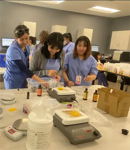 Pharmacy tech students get hands on experience in the lab