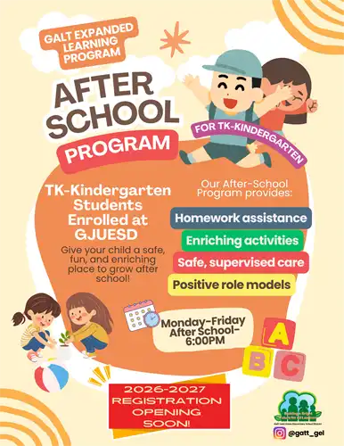 TK - Kindergarten Galt Expanded Learning After School Program Flyer