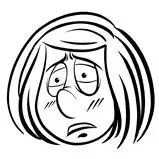 sketch of tired person