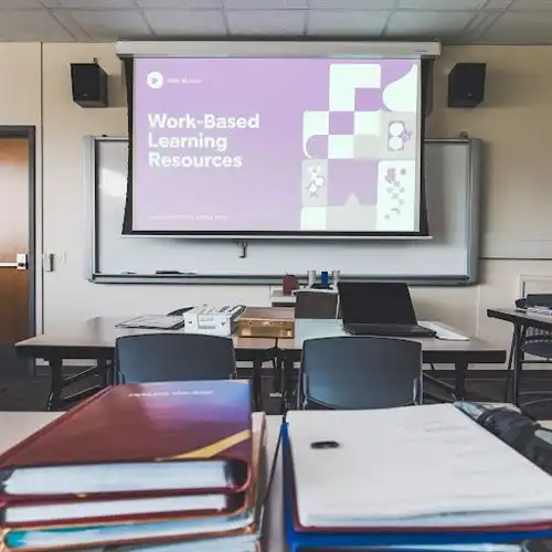 projector screen showing work based learning