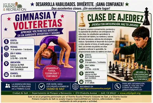 GYMNASTICS - CHESS FLYER - SPANISH