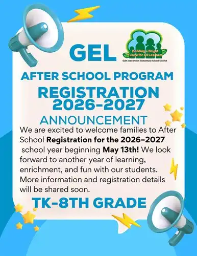 GEL 2026-2027 Registration Coming Soon Flyer - English