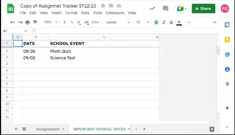 important school dates