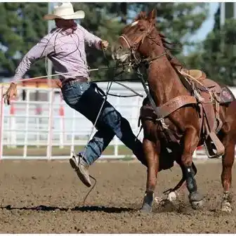 Brody Adams in Rodeo competition with his horse