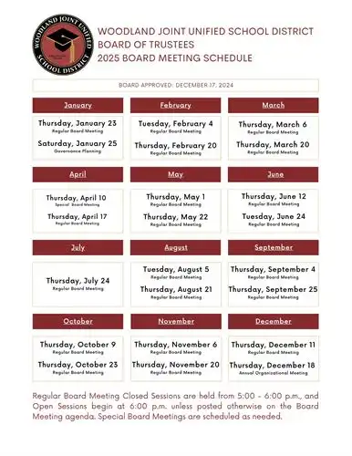 2025 Board Meeting Schedule - English