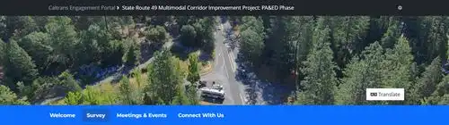 Caltrans Engagement Portal SR 49