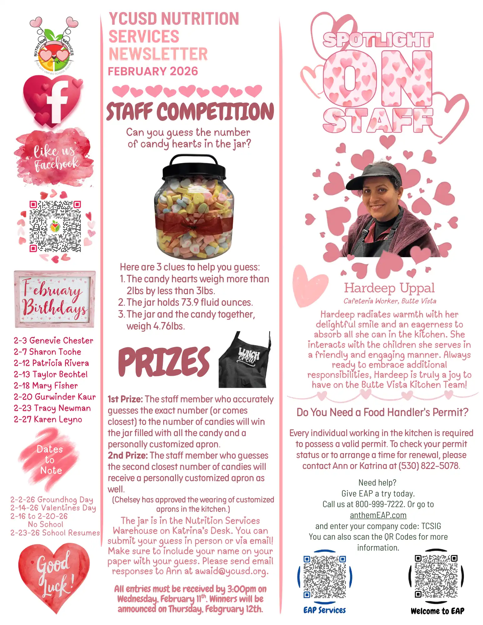 YCUSD Nutrition Services Newsletter February 2026