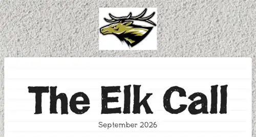 Title and mascot image from the September Newsletter "The Elk Call" 