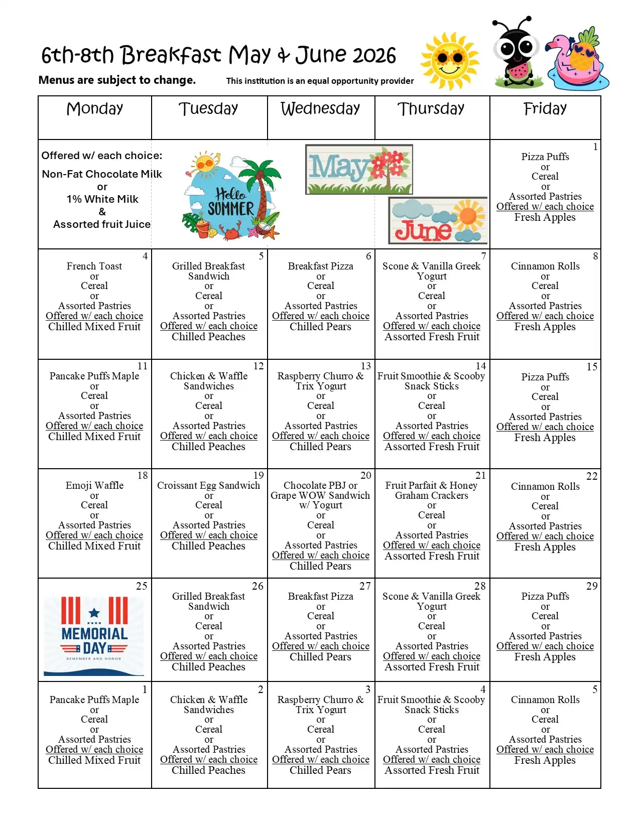 6-8th Breakfast-Brunch May-June 2026 Menu