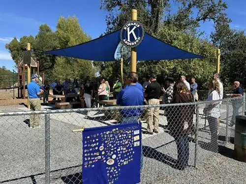 ribbon cutting of structure at Anderson River Park