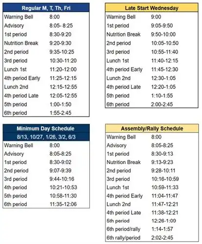 Bell Schedules 26-27