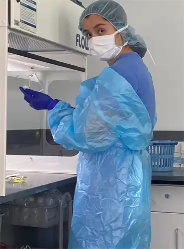 A pharmacy tech student gets hands on practice