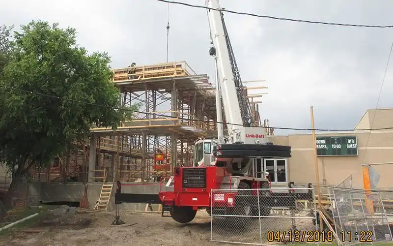 Construction Progress at Bradley Middle School, picture taken April 13, 2018 