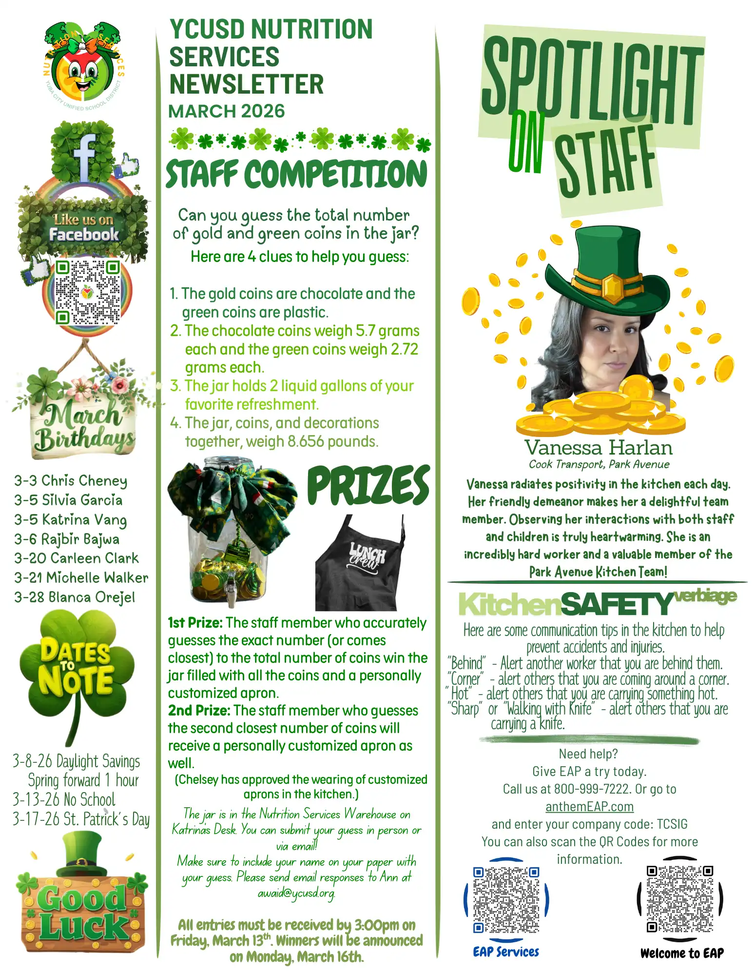 March 2026 Nutrition Services Newsletter