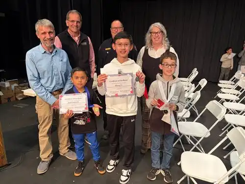 Geography Bee winners and judges