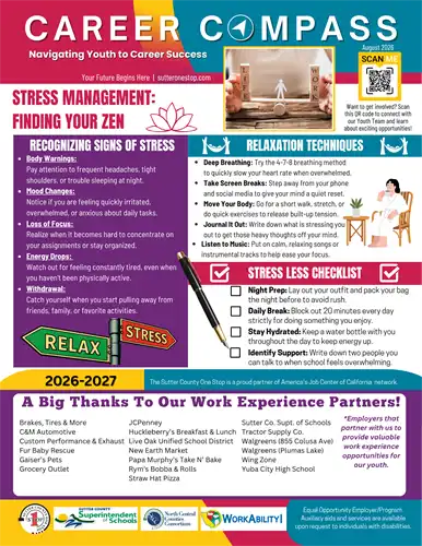 A multi-colored document with the words "Career Compass"