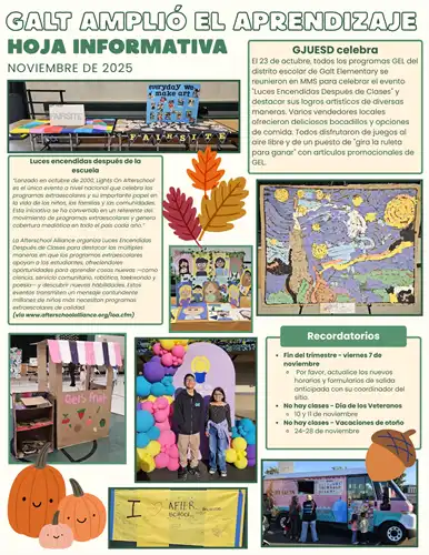 Expanded Learning November 2025 Newsletter - Spanish