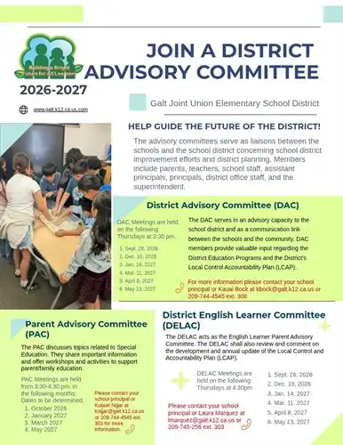 District Advisory Committee Flyer - English