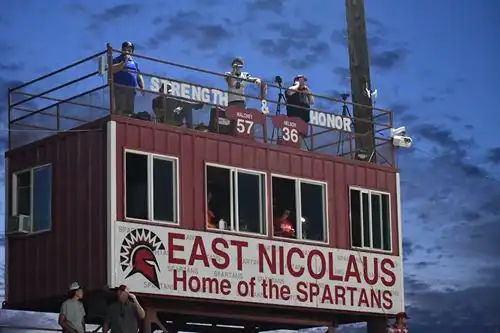 The football press box at a game