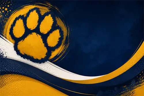 paw swoop blue white orange backdrop