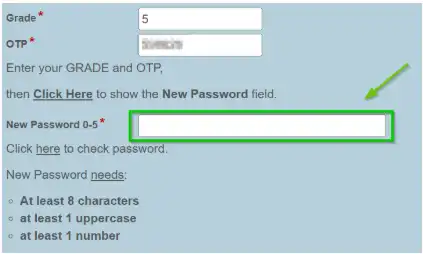 listing password requirements.